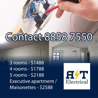 Electrician / Electricial services / Electricial works / Electrical Re-wiring Services / Whole House Re Wiring Electrical Package / HDB Electrical Package / Lighting Point / Water Heater / Heater Switch / Re-locate Power Point / Ceiling Fan