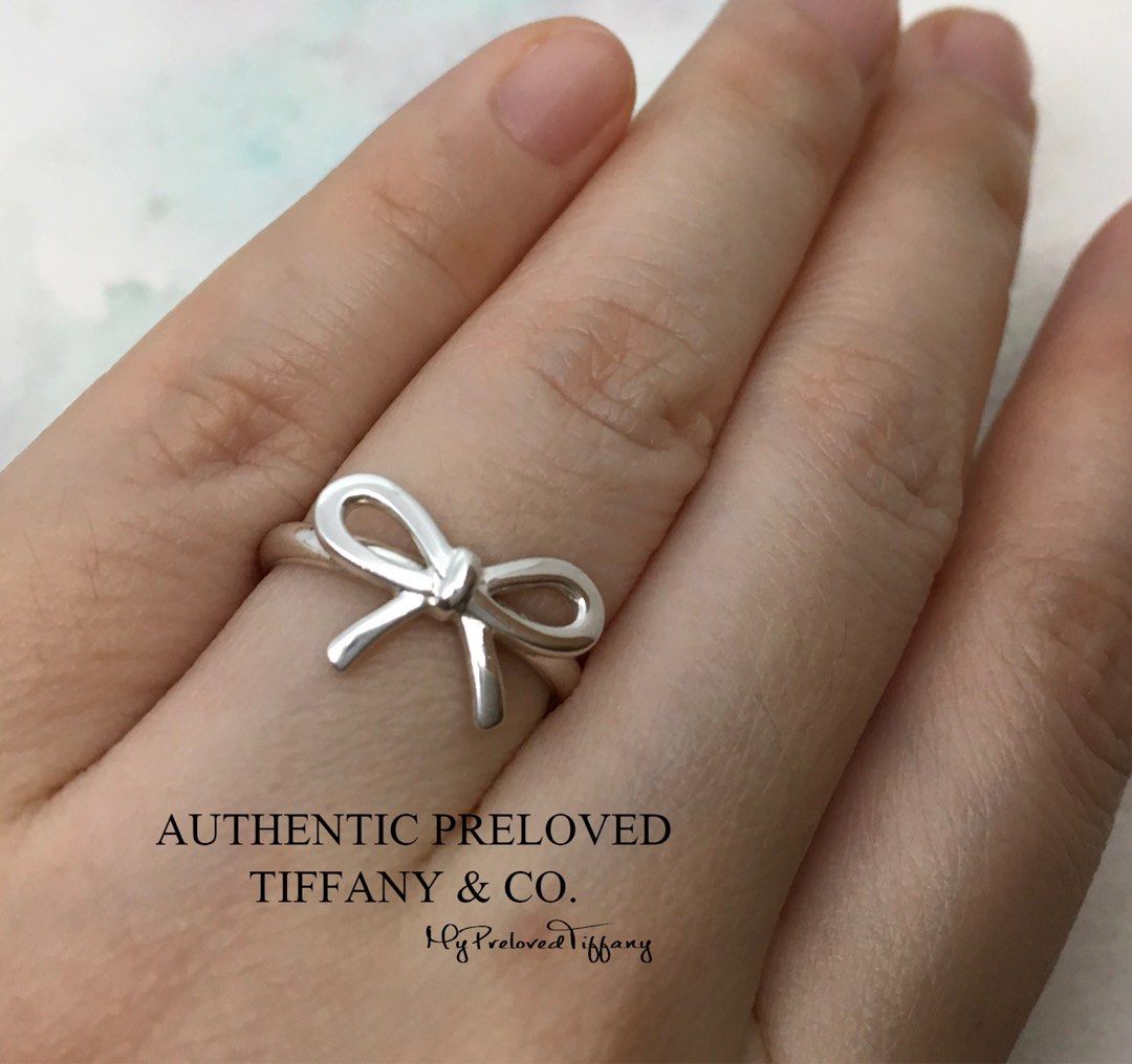Tiffany bow deals ring silver