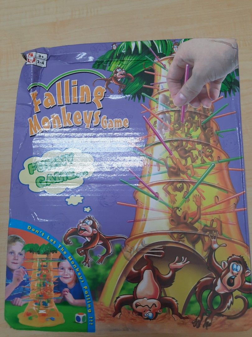 Falling monkey game (Category: Board Games & Puzzles) located in Singapore. Submitted by recyclesg (Listing ID 1199762211, Image 2). Description: falling monkeys pull out a stick fallen monkeys tricky sticks meet at je mrt.