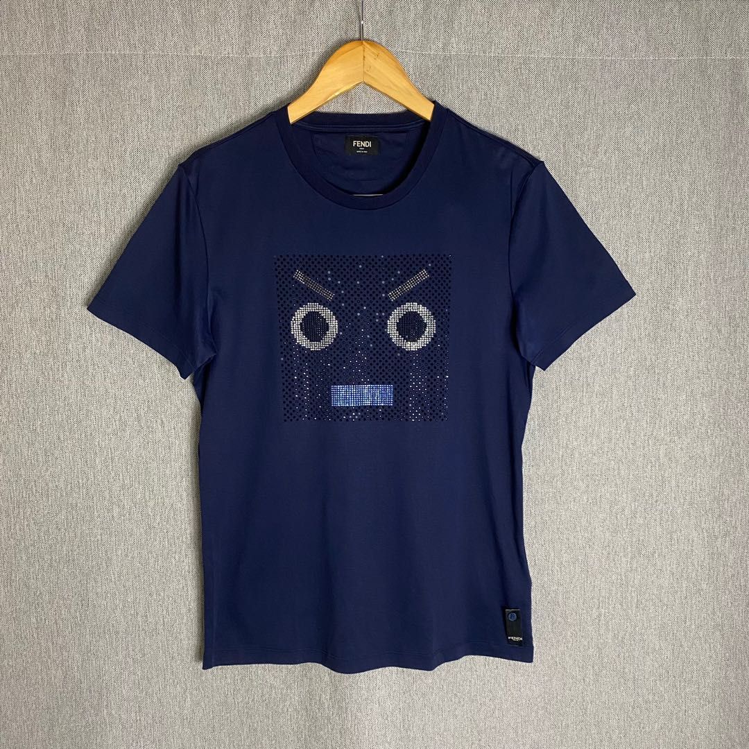 Fendi Faces Strass Tshirt Men s Fashion Activewear on Carousell