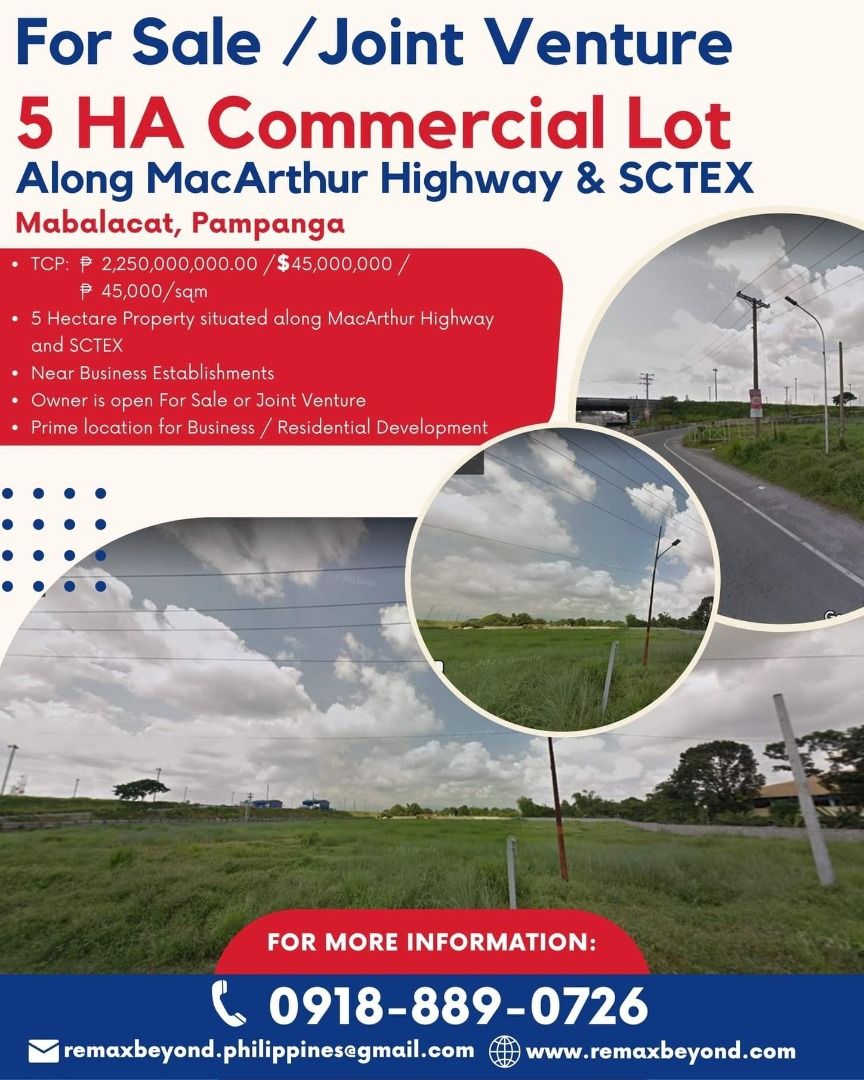 For Sale /Joint Venture 5 HA Commercial Lot Along MacArthur Highway