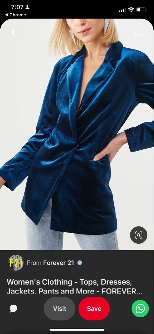 Forever 21 velvet blazer outlet