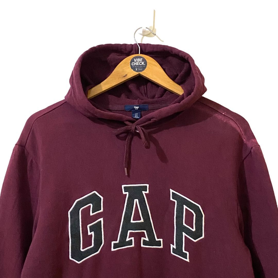 Gap Maroon Hoodie, Men's Fashion, Tops u0026 Sets, Hoodies on Carousell