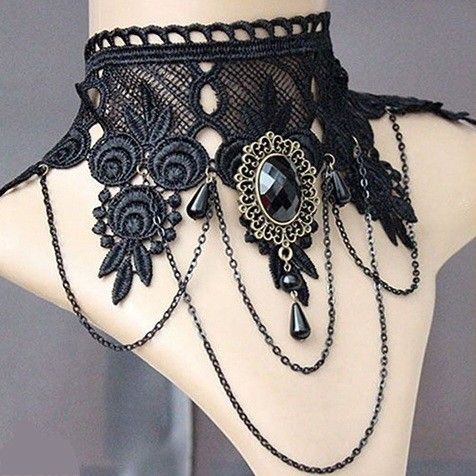 The Victorian | Black Fancy Collar Choker