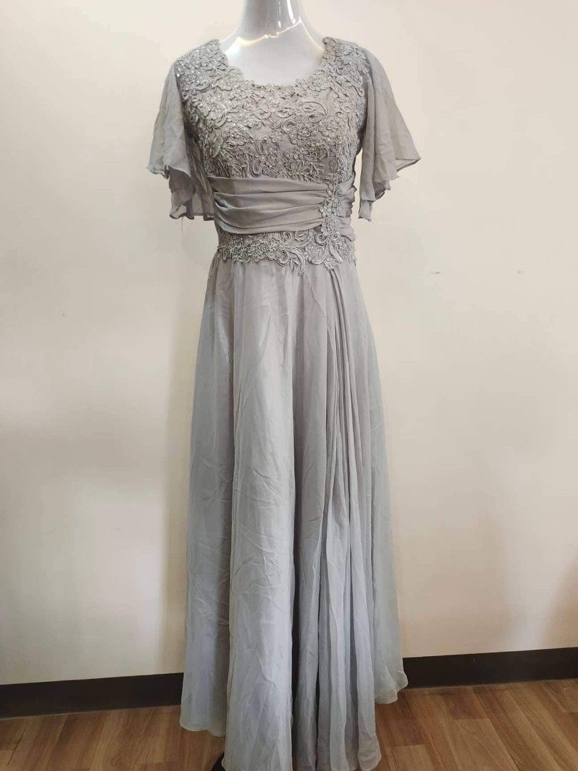 Gray gown for ninang store