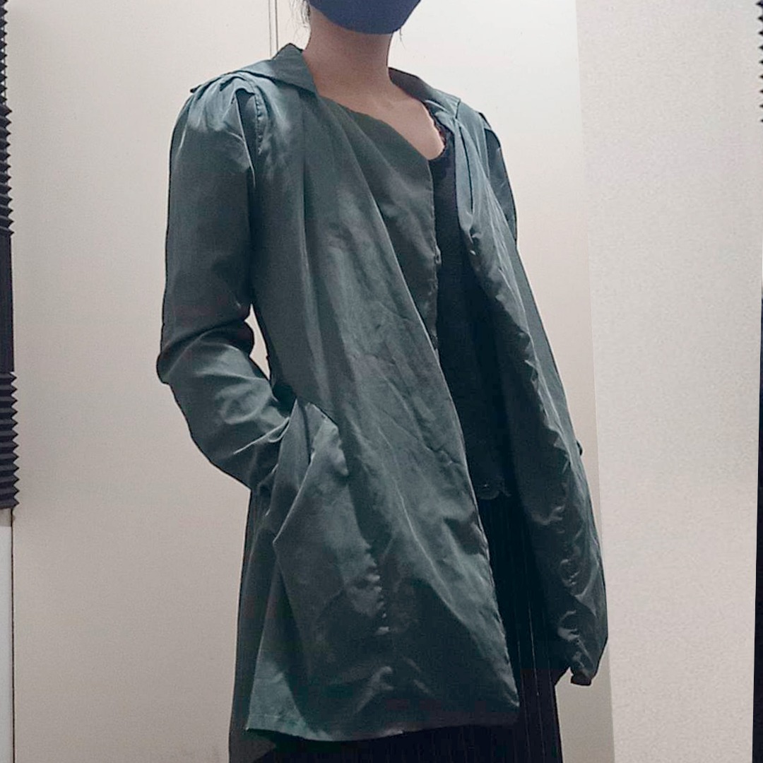 Green coat, Women's Fashion, Coats, Jackets and Outerwear on Carousell