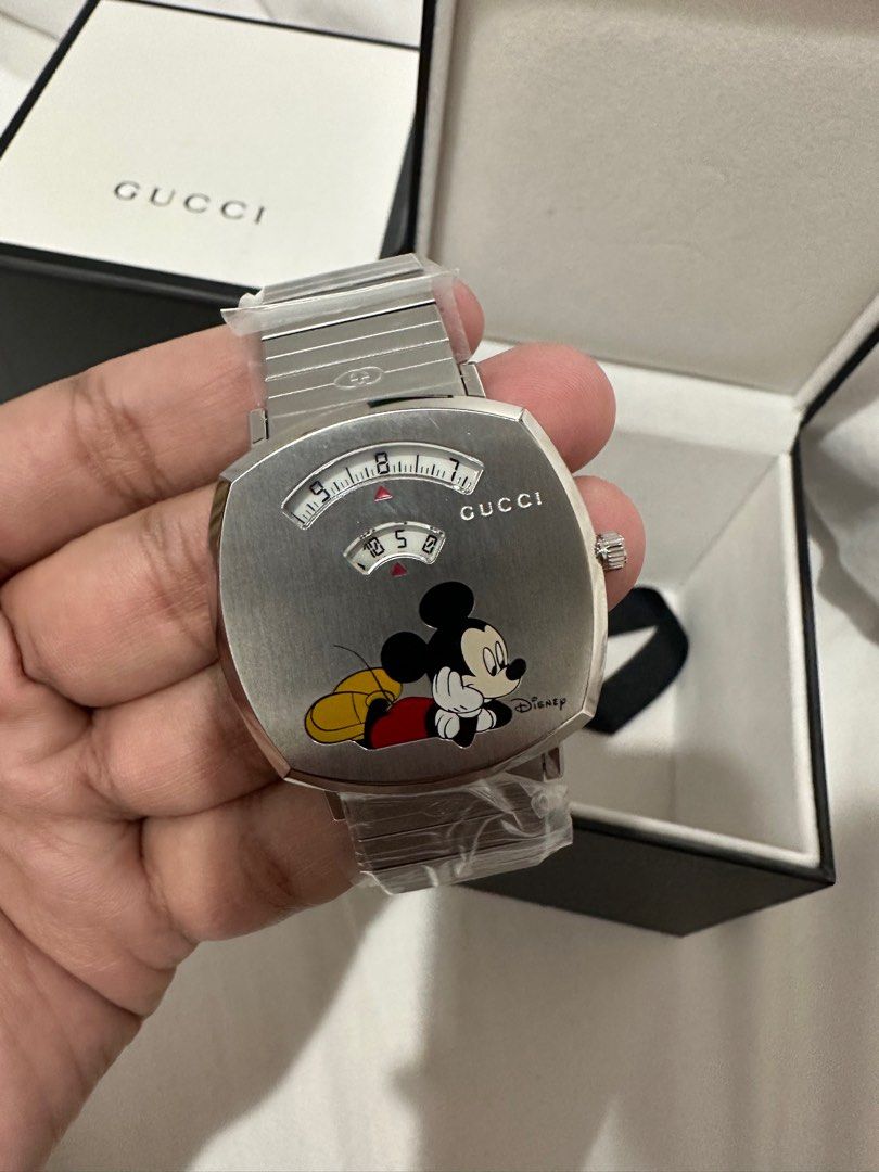 Gucci X Disney Mickey Mouse Gucci Grip Barang Mewah Jam Tangan