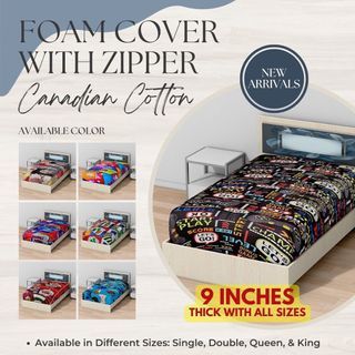 Happy Moms Canadian Cotton Mattress Protector Full Bed Foam Cover With Zipper 9 inches Thick