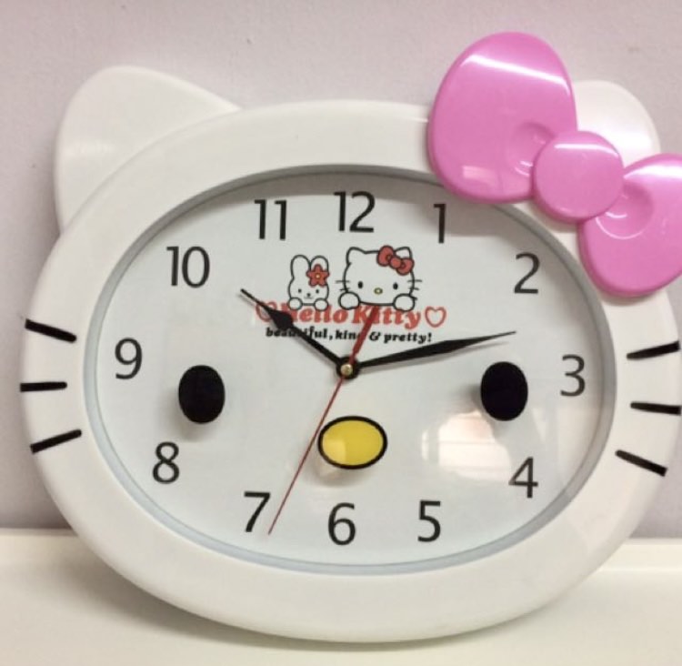 Hello Kitty Wall Clock, Furniture & Home Living, Home Decor, Clocks on