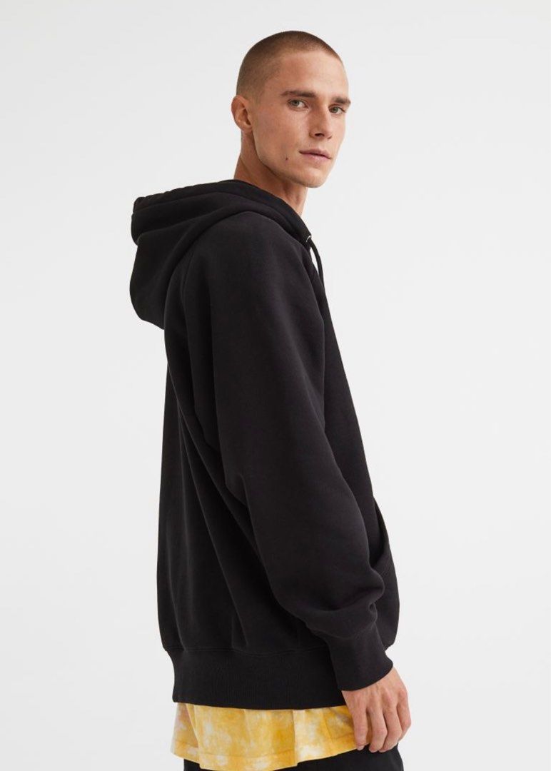 H M Divided Hoodie Black Men s Fashion Tops Sets Hoodies on