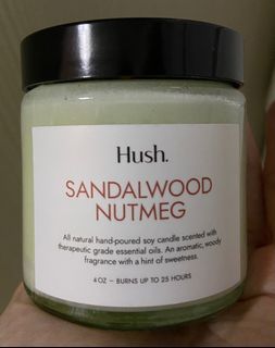 Hush Candle - SANDALWOOD NUTMEG SCENTED CANDLE