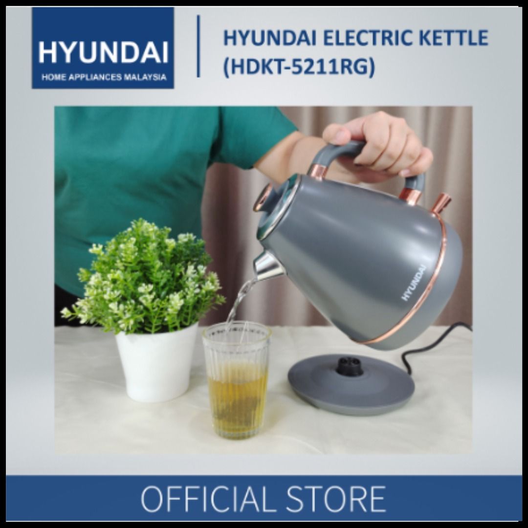 Hyundai Electric Kettle 1.7Litre HDKT5211RG Stainless Steel Body