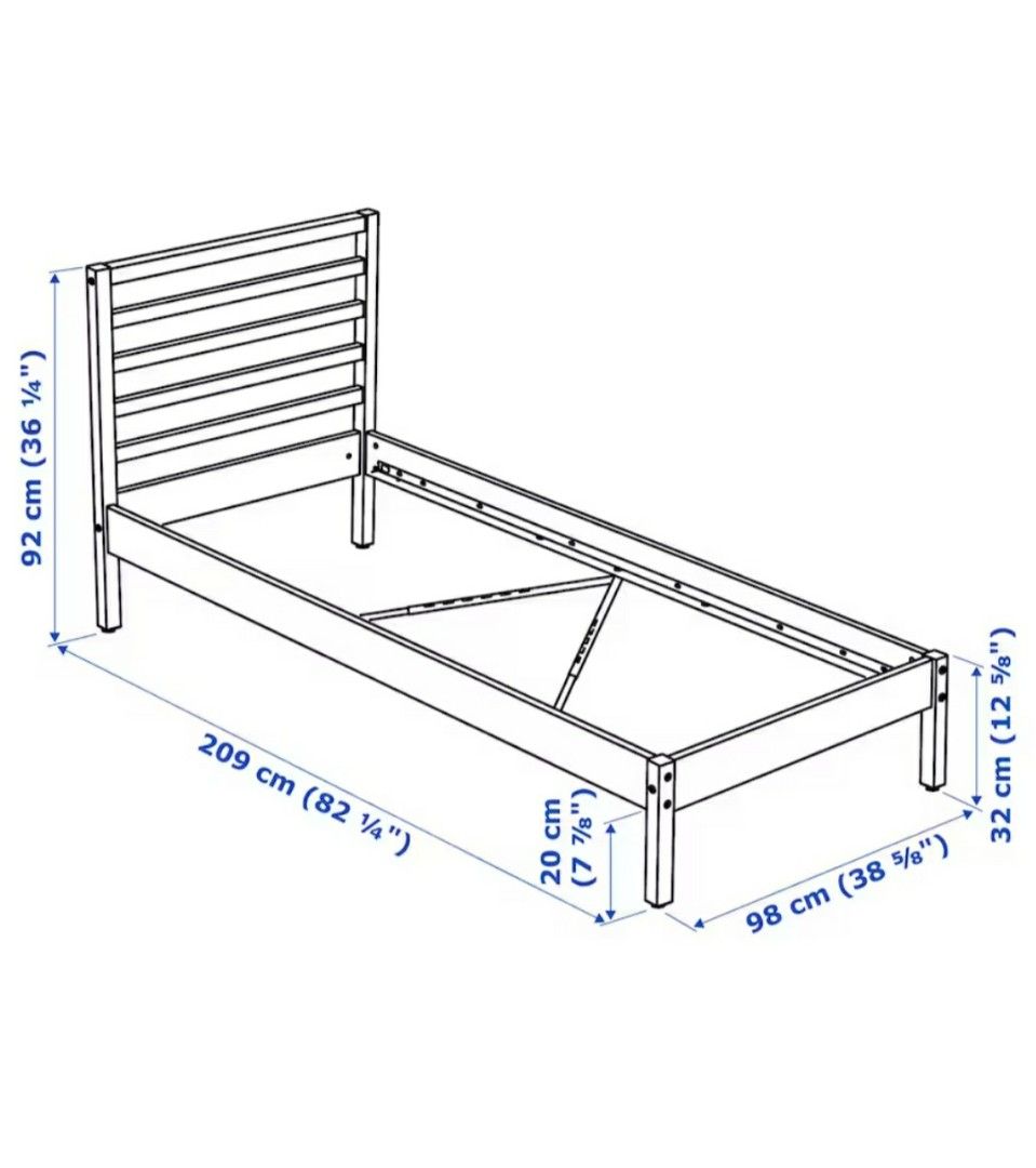 Ikea TARVA Bedframe, pine, 90x200 cm, Furniture & Home Living