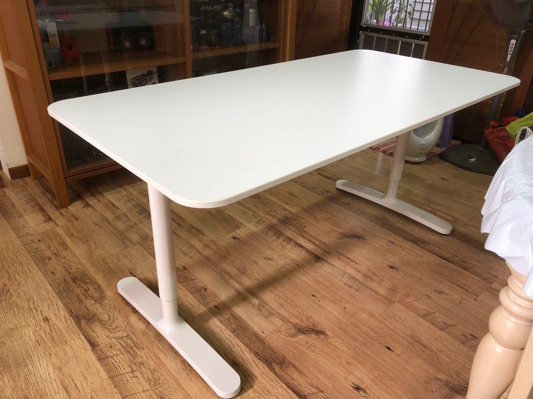 IKEA Bekant White Desk Table Furniture Home Living Furniture