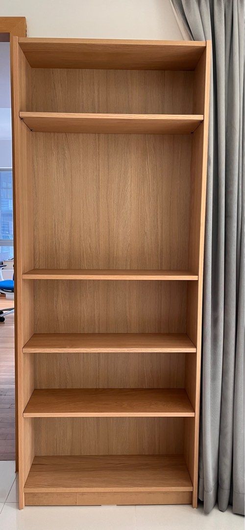 Ikea Billy Bookcase in Oak with 4 Shelves, Furniture & Home Living