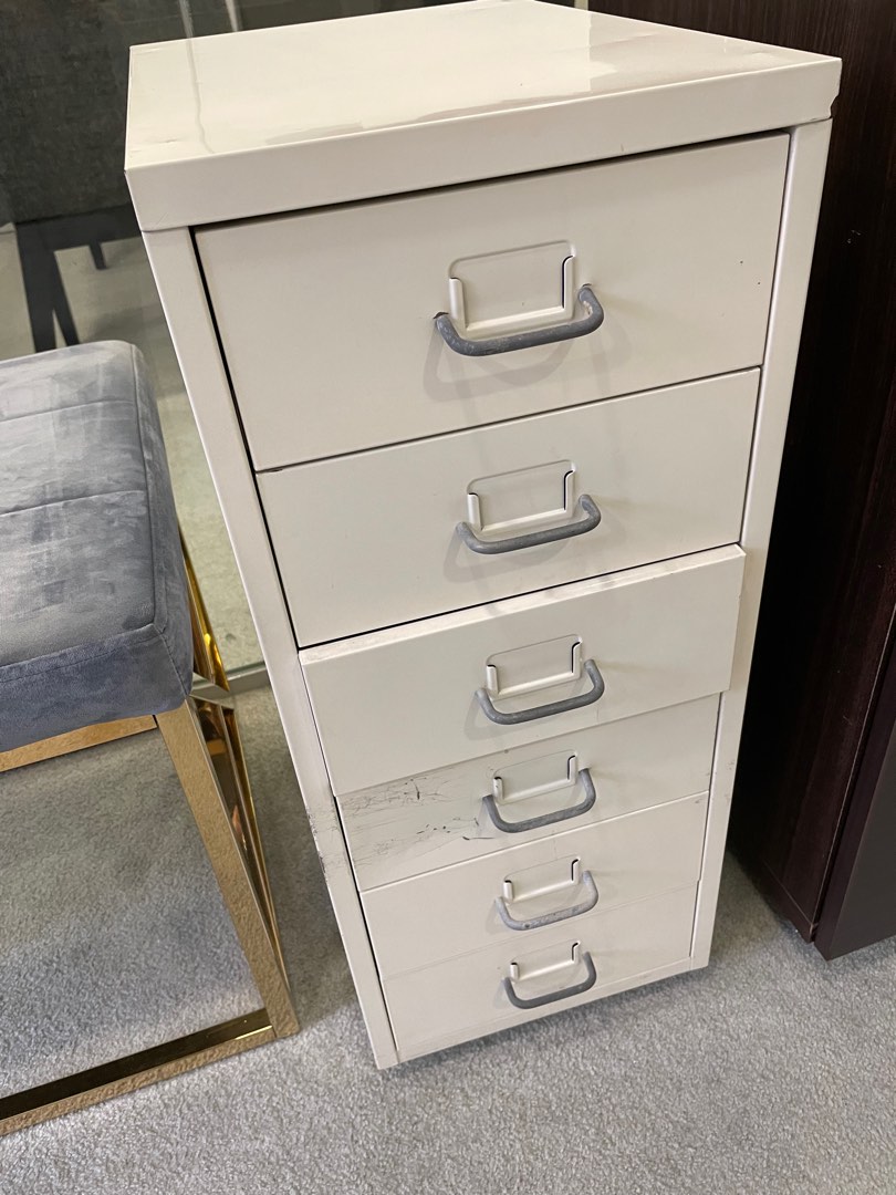 Ikea Helmer Drawer unit on castors, white (28x69cm), Furniture & Home