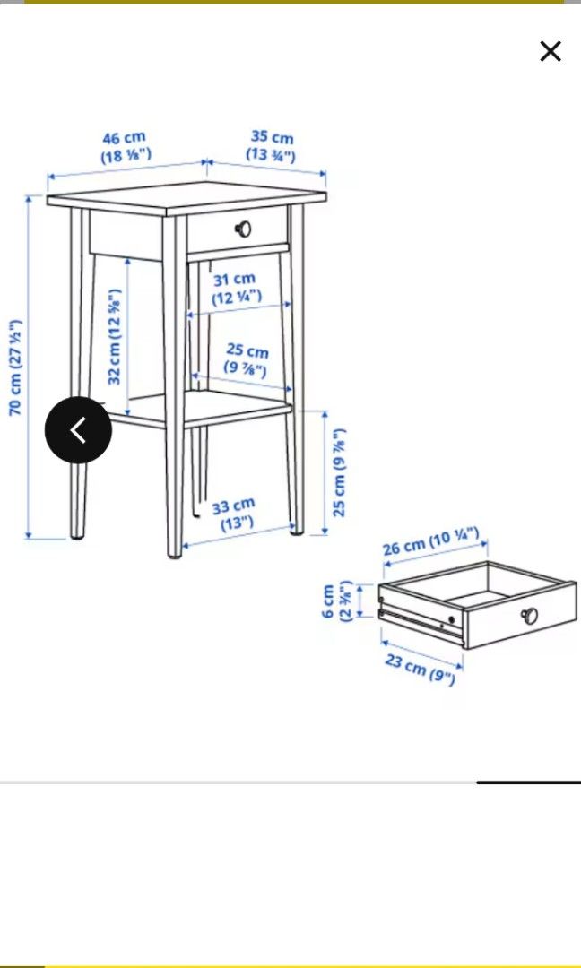 Ikea Hemnes Side Table, Furniture & Home Living, Furniture, Tables