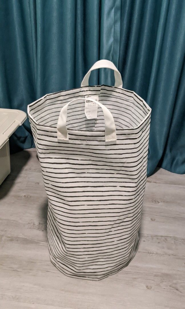 Ikea Klunka Sac à linge 60 l Blanc/noir