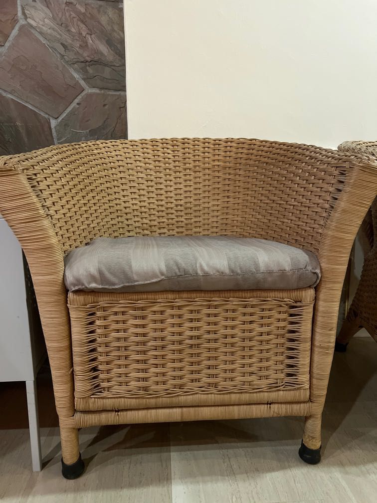 IKEA rattan chair, Furniture & Home Living, Furniture, Chairs on Carousell