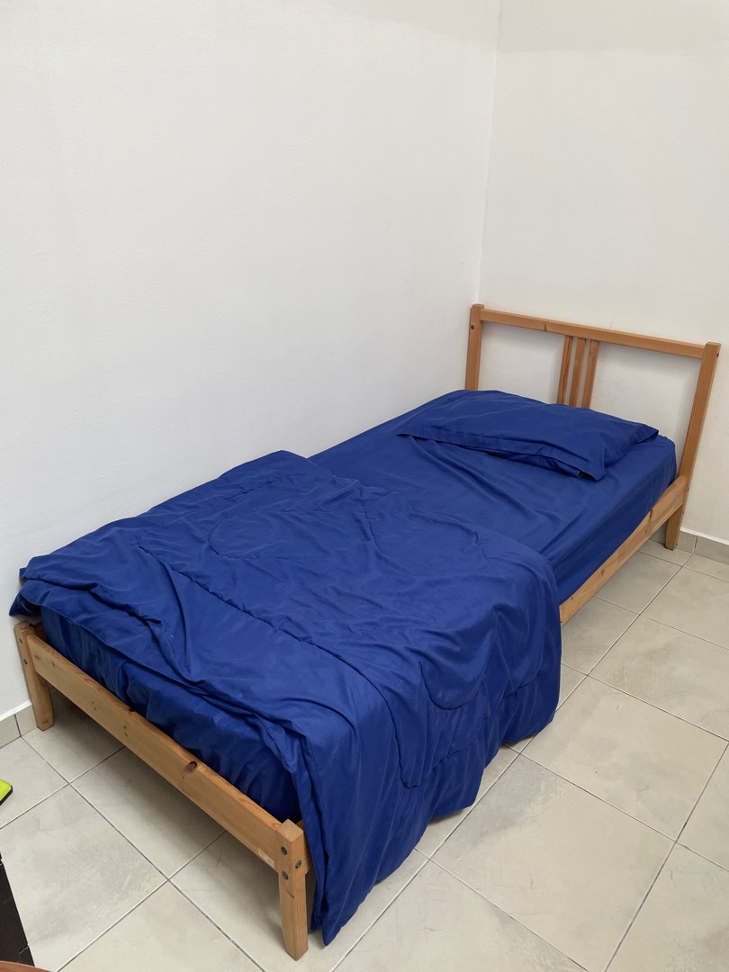 IKEA SINGLE BED (KATIL IKEA), Furniture & Home Living, Bedding & Towels