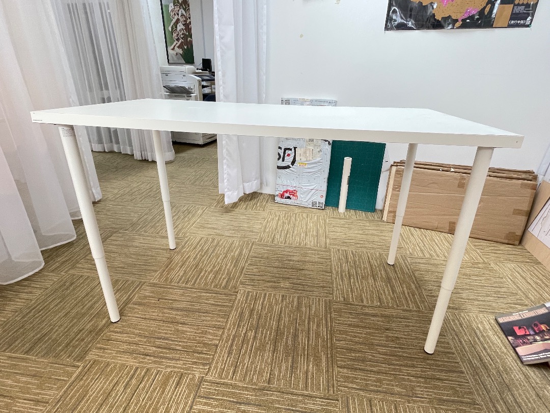 Ikea White Table top with adjustable legs, Furniture & Home Living