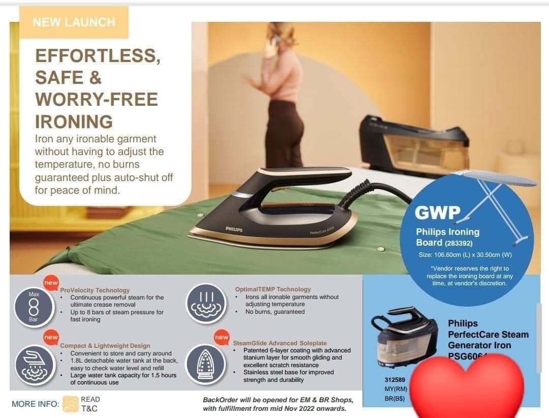 Iron Amway Viral Philips Steam Turbo, TV & Home Appliances, Irons