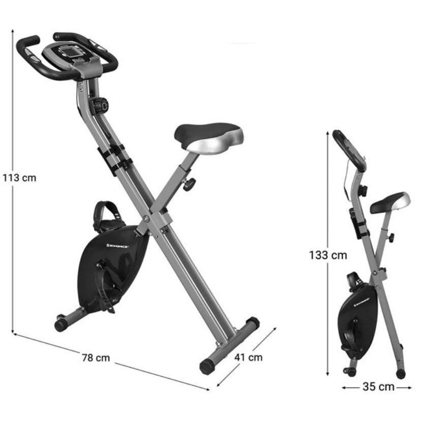 Foldable Exercise Bike Space Saving Stationary Bike Sunny