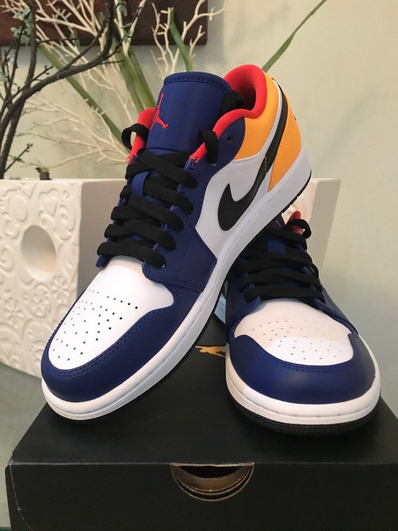 Jordan 1 low deep royal blue laser orange Men s Fashion Footwear