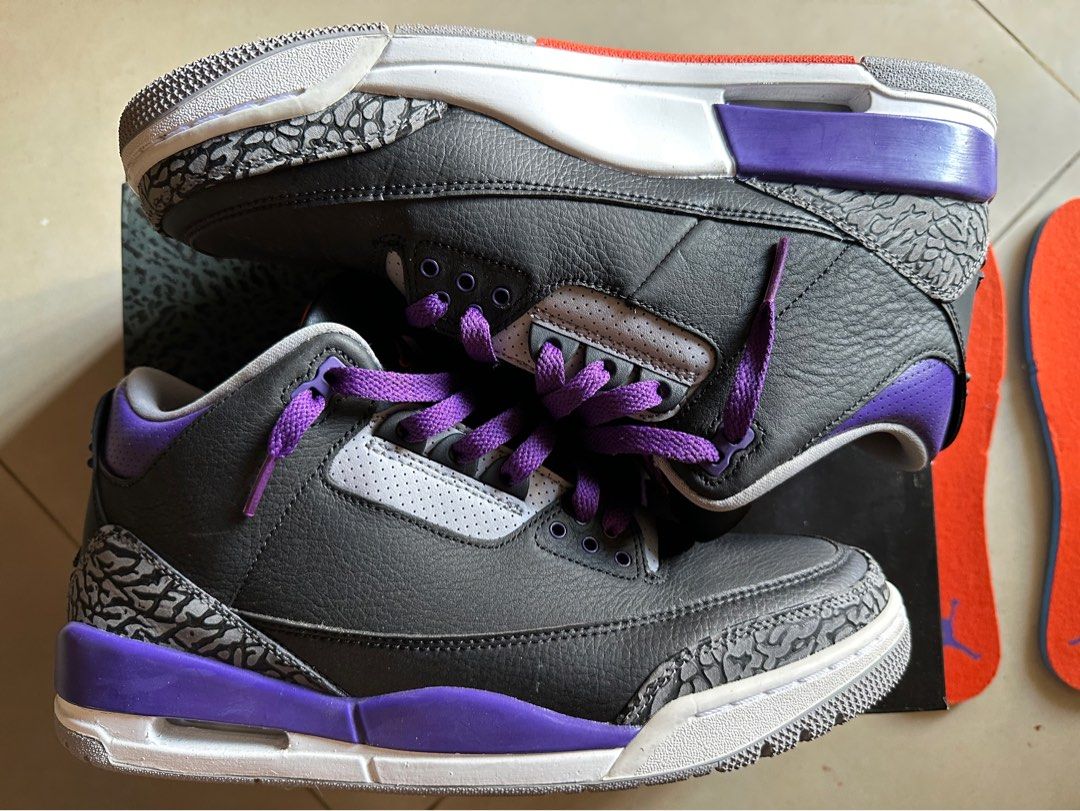 Jordan 3 Retro Black Court Purple