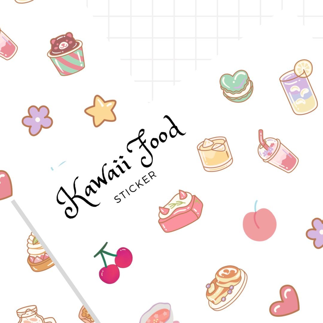 Kawaii Food Stickers Cute for Planners Bullet Journal Notebook or