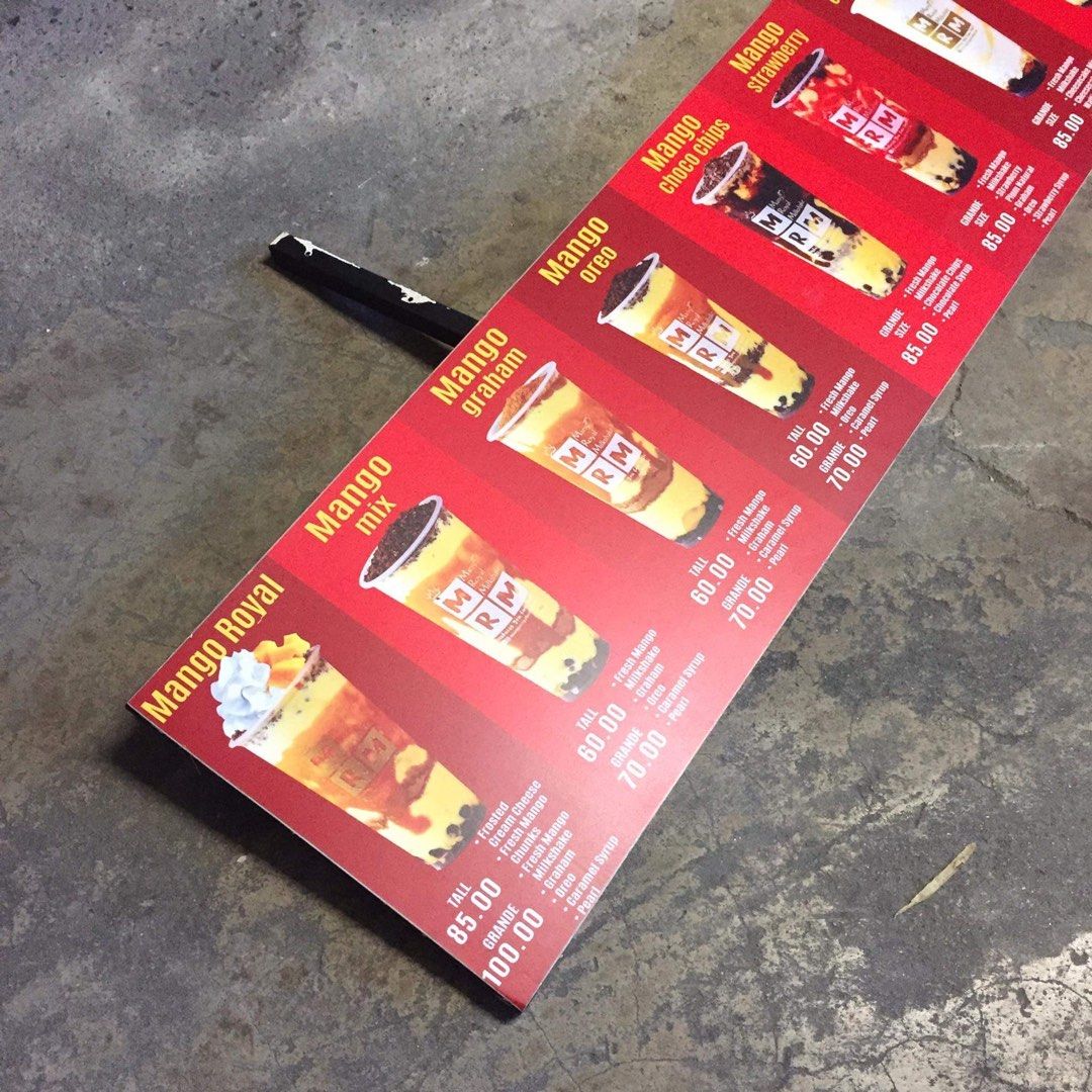 Landscape Long Menu Tarpaulin Board W Metal Frame For Beverage Food what-is-a-2x3-design-design-talk