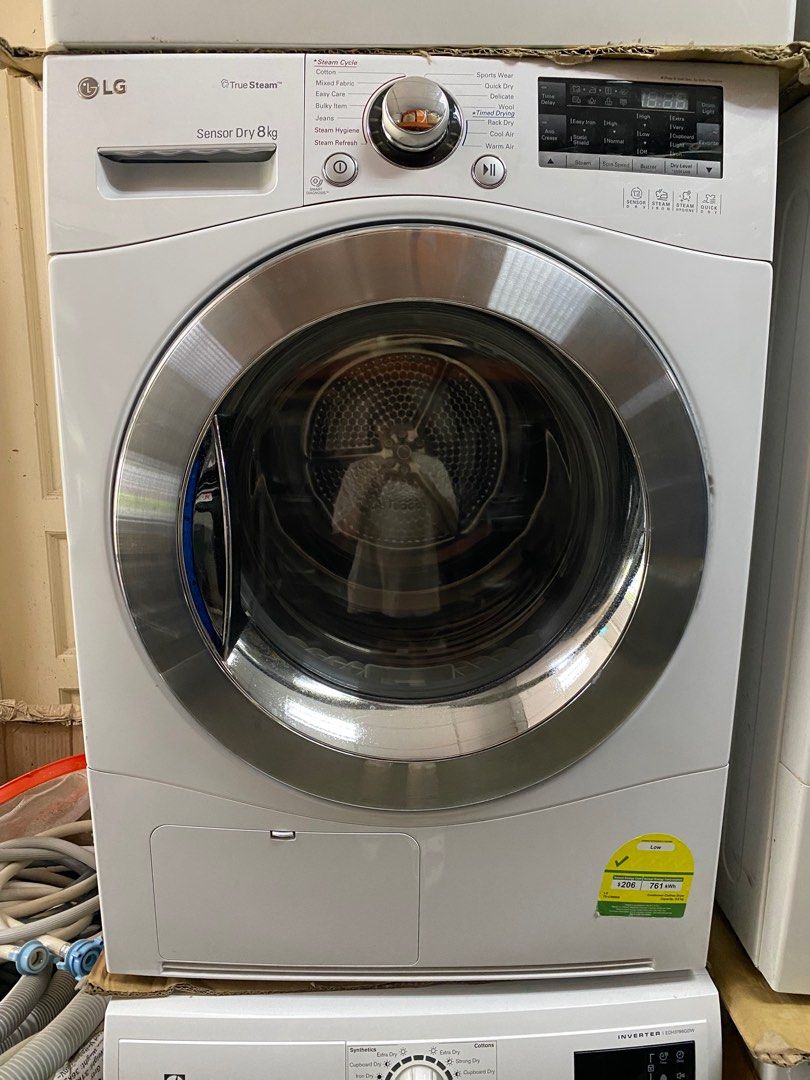 LG 8KG True Steam Sensor Dry Condenser Dryer, TV & Home Appliances