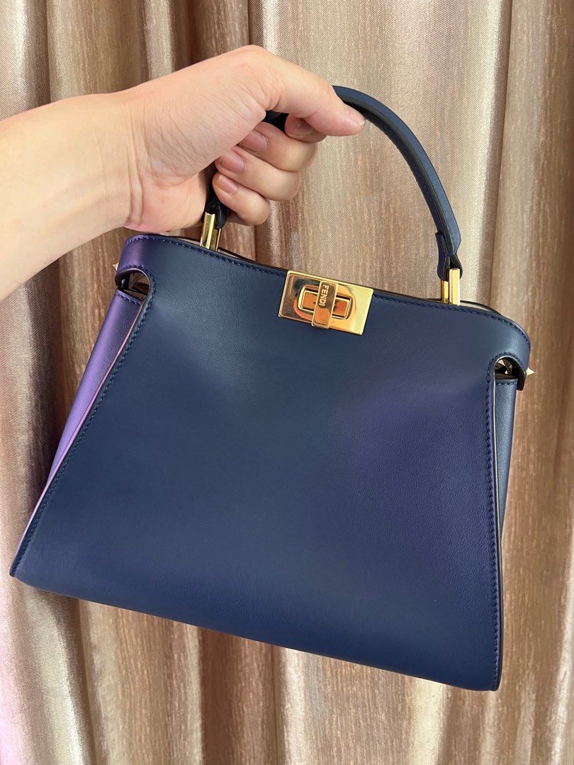 LN Fendi Peekaboo Small Navy Smooth Leather Ghw Luxury Bags Wallets on Carousell