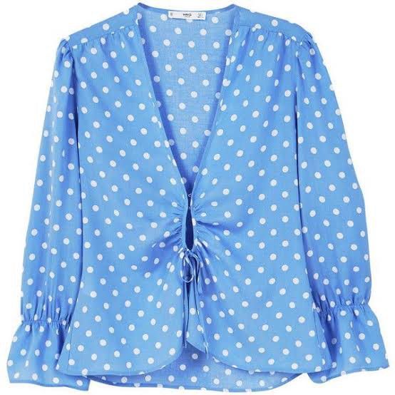 MANGO low V neck hook fastened blouse (Category: Blouses) located in Makati City. Submitted by chelsmmm (Listing ID 1199787741, Image 1). Description: Super low v neck and keyhole opening .