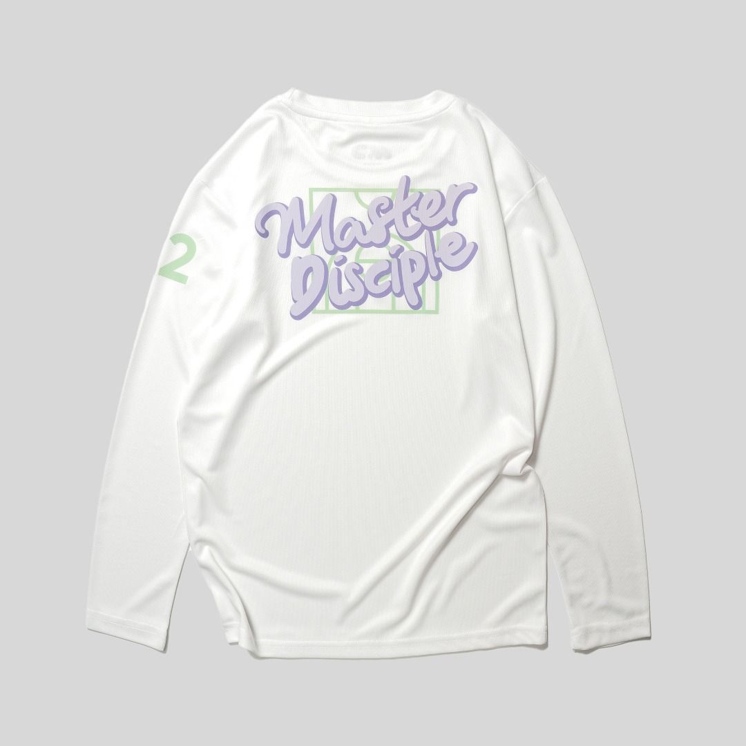 MD Logo Court Doodle Long Sleeves Dri fit Tee T shirt White