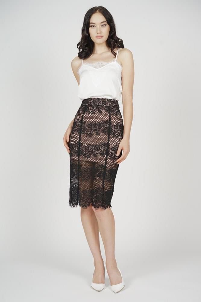 Black lace skirt xs sale