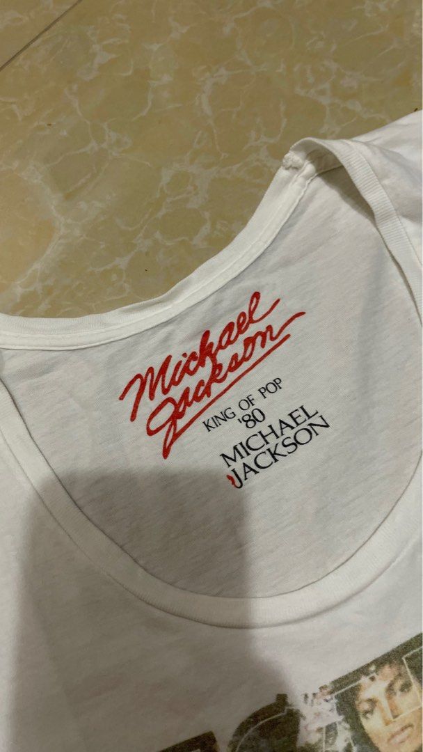 Michael Jackson Shirt Thriller 80's (Category: Shirts) located in Sorsogon. Submitted by ms.fergi (Listing ID 1199804139, Image 2). Description: 👉🏻PLEASE READ BEFORE PURCHASE 🤑 PRICE FIXED 👌🏻VINTAGE: Micheal Jackson shirt 1982 (thriller) Ladies 👌🏻Well use but not abuse 👌🏻Normal color : dirty white 👌🏻Fit to medium to semi large 💵MOP: GCASH 📦MOD: J&t, LBC ( SF BUYER).