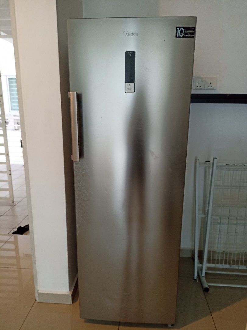 MIDEA 300L Upright Freezer (in warranty), TV & Home Appliances, Kitchen