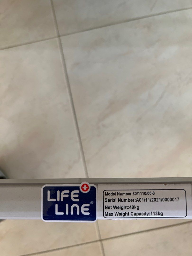 Mobile recliner Geriatric chair with tray (Lifeline), Furniture & Home