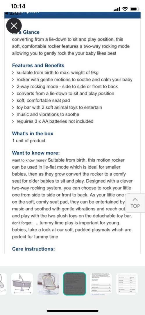Mothercare Motion Rocker Babies Kids Baby Nursery Kids