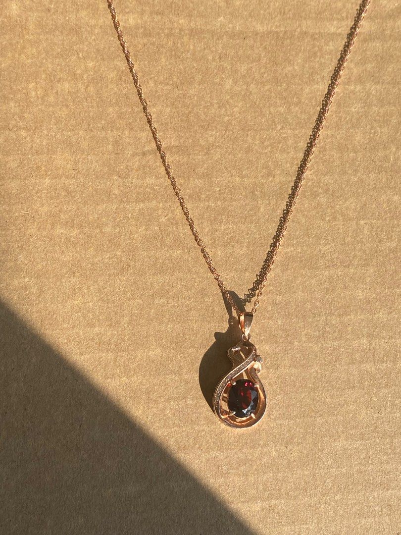 Natural Garnet Rose gold necklace Women s Fashion Jewelry