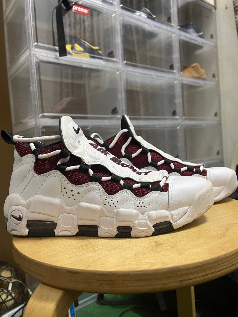 Nike air more money white black university red hotsell