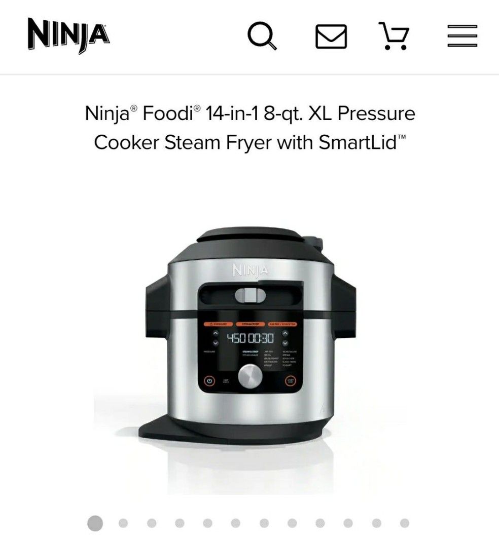 Ninja Foodi XL 8 Qt. Pressure Cooker Steam Fryer with SmartLid, 14