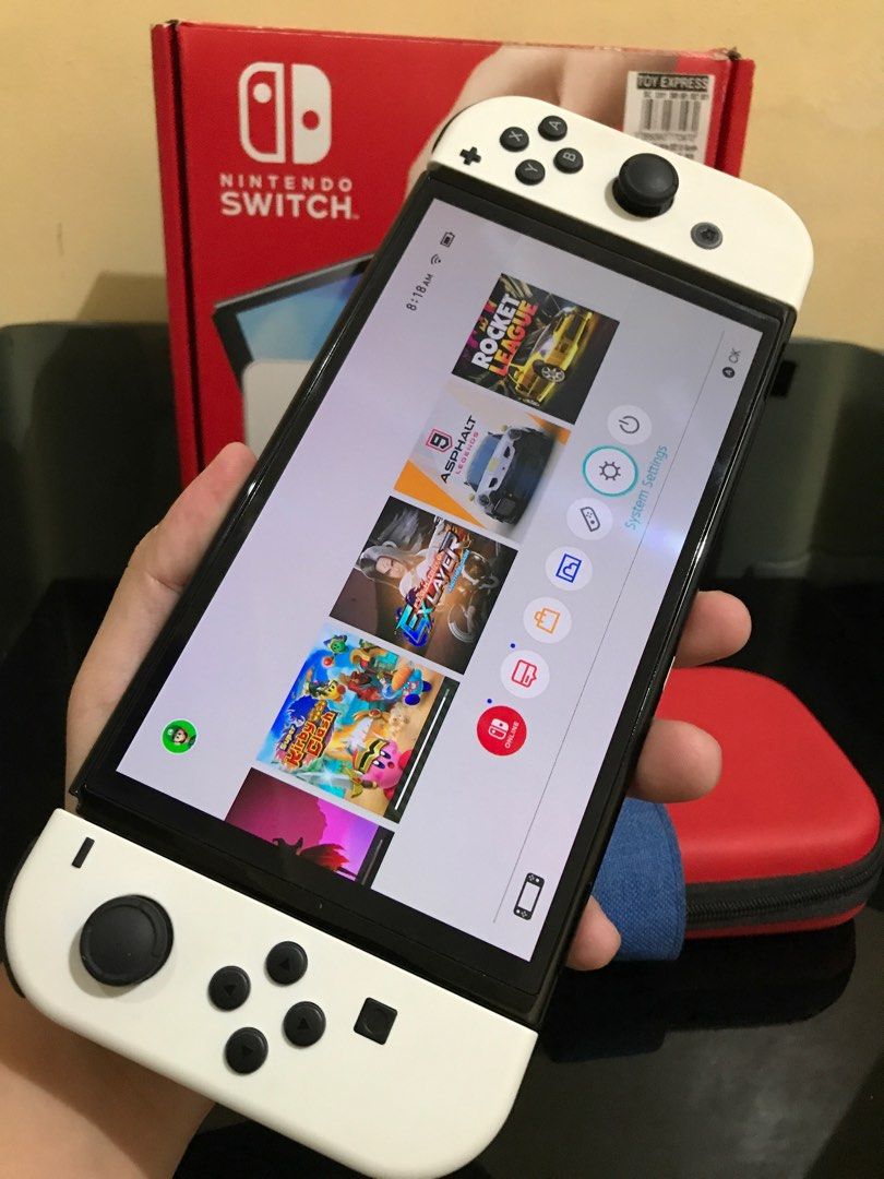 Nintendo switch OLED with games, Video Gaming, Video Game Consoles