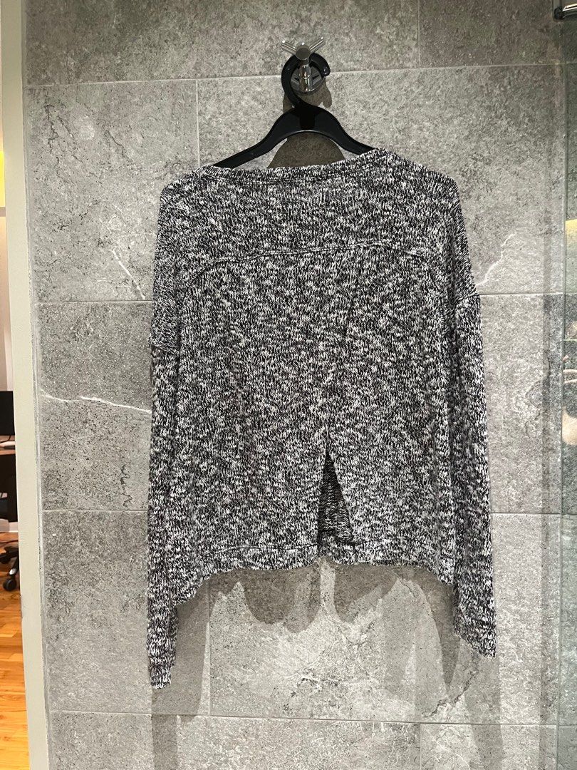 Nordstrom Splendid Marled Grey Sweater S with split back