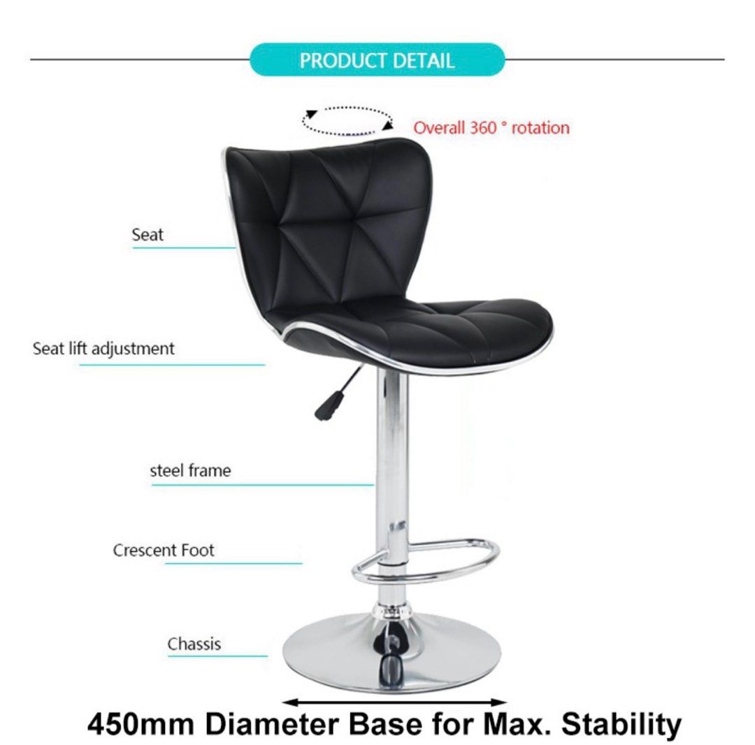 OFFICEHUB Trinity High Back BarStool  Chairs Bar stools ☆ SGS Hydraulic  Pump ☆ Home / Cafe / Office / Pub ☆ Adjustable, Furniture & Home Living,  Furniture, Chairs on Carousell