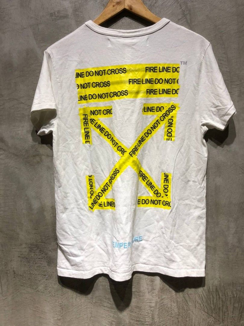 Off White Firetape arrows tee Luxury Apparel on Carousell