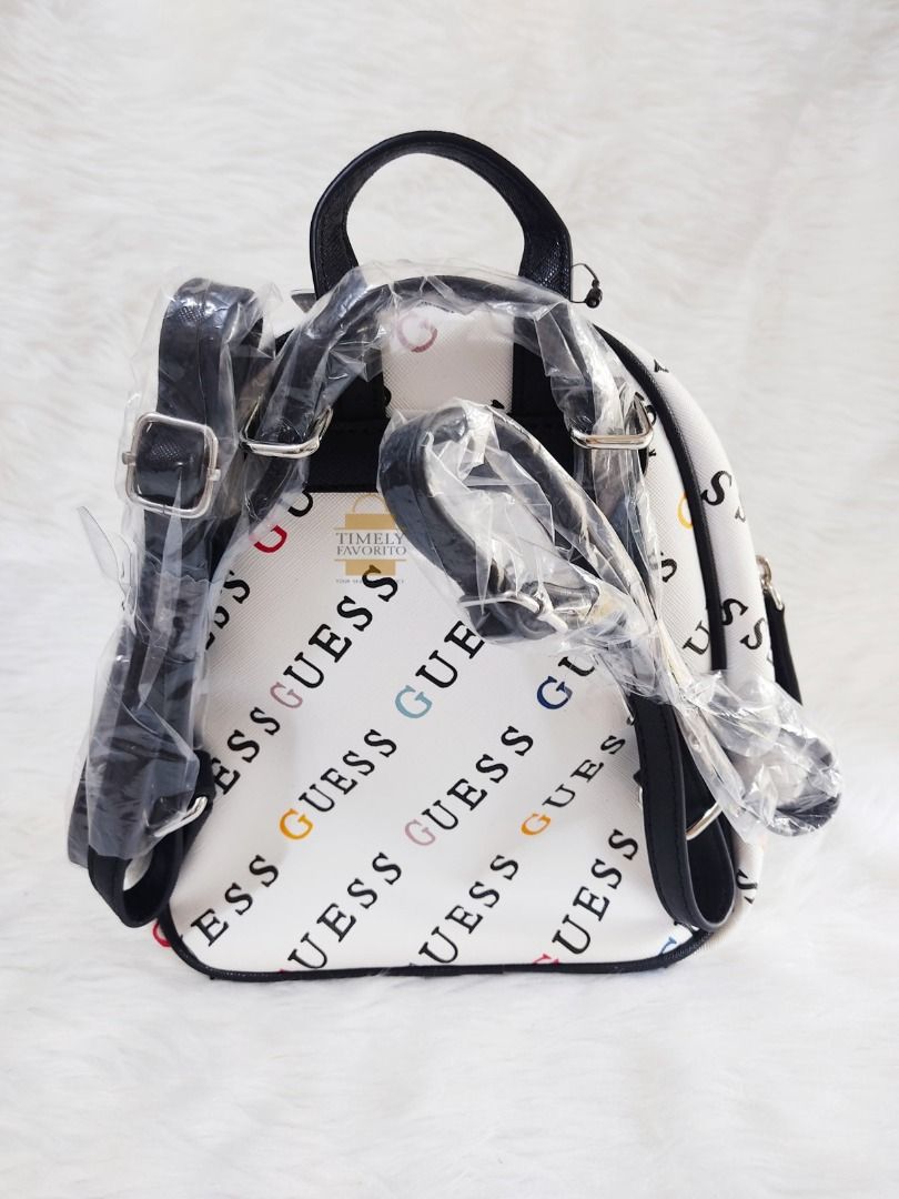 ORIGINAL Twoway Guess Willie Logo Backpack/Sling bag White, Women's Fashion, Bags & Wallets