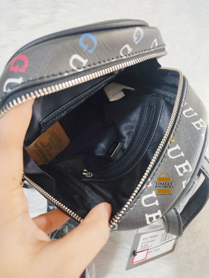 ORIGINAL Twoway Guess Willie Logo Backpack/Sling bag Black, Women's Fashion, Bags & Wallets