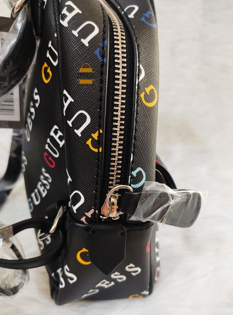 ORIGINAL Twoway Guess Willie Logo Backpack/Sling bag Black, Women's Fashion, Bags & Wallets